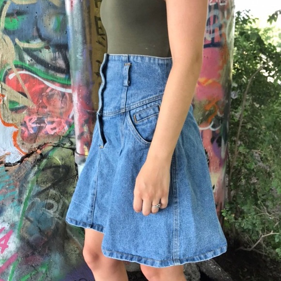 Vintage long jean skirt - Picture 2 of 4